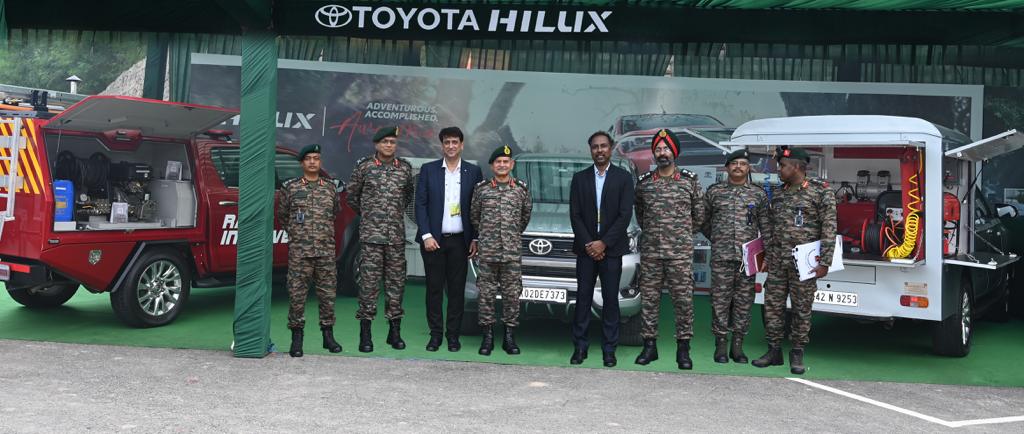 Toyota Kirloskar Motor Showcases Special-purpose Iconic Hilux during the North Tech
            Symposium (2023), organised under the aegis of the Northern Indian Army Command 